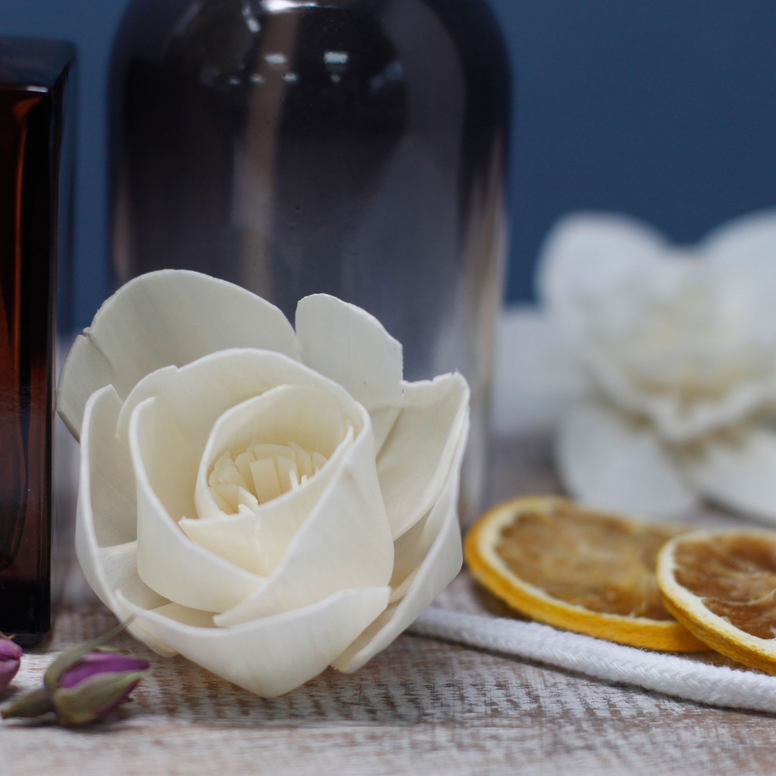 Natural Diffuser Flowers Large Rose on String for Home Decor