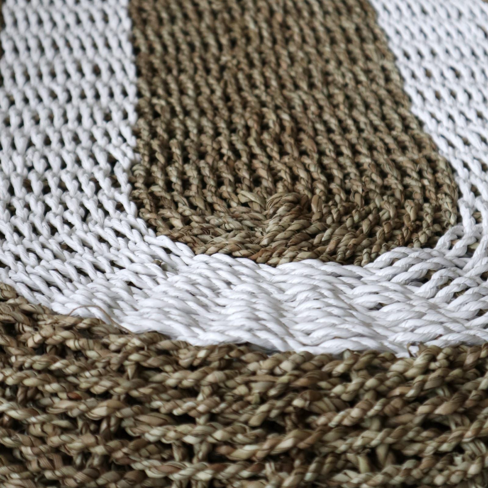 Oval Seagrass White and Tan Classic Rug for Stylish Interiors