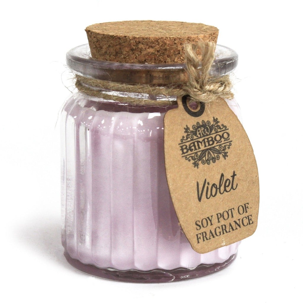 Violet Soy Pot of Fragrance Candles in Reusable Glass Jar