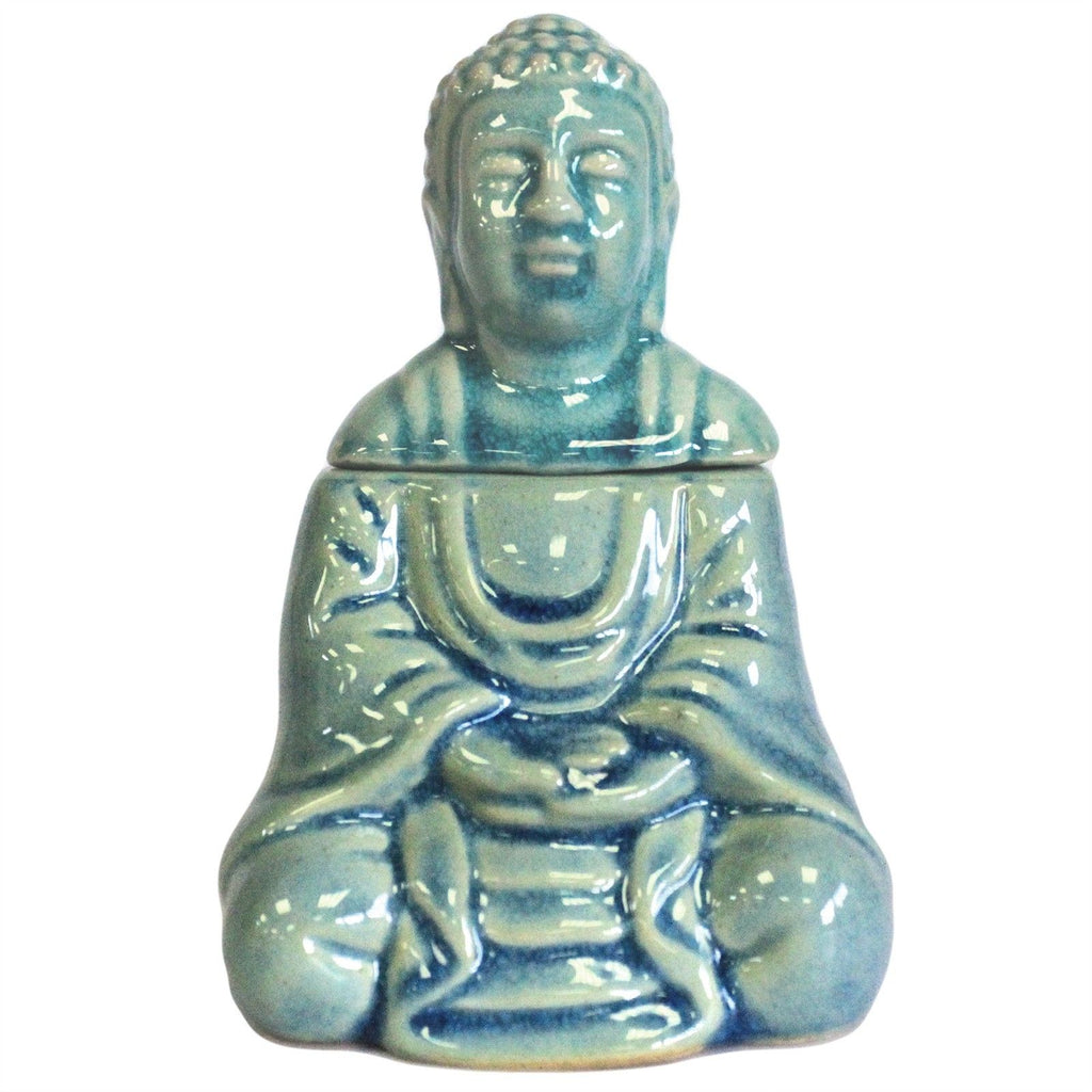 Sitting Buddha Oil Burner in Blue for Fragrance Oils and Melts