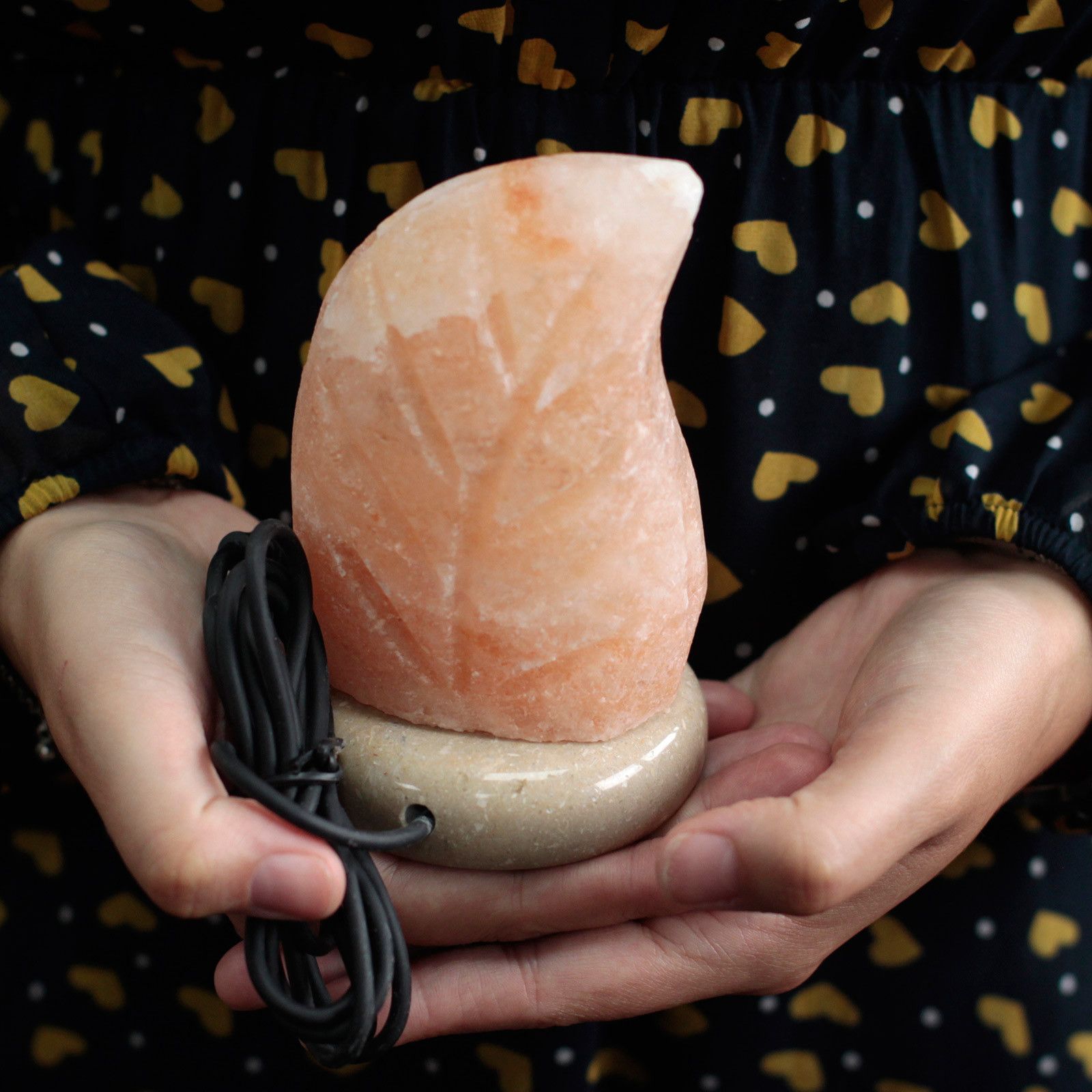 USB Leaf Shaped Himalayan Salt Lamp for Unique Home Decor Lighting