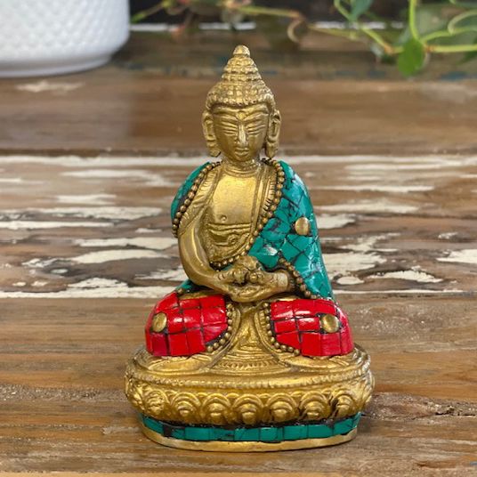 Brass Buddha Figure Blessing 7.5cm Ideal for Home Decor Accents