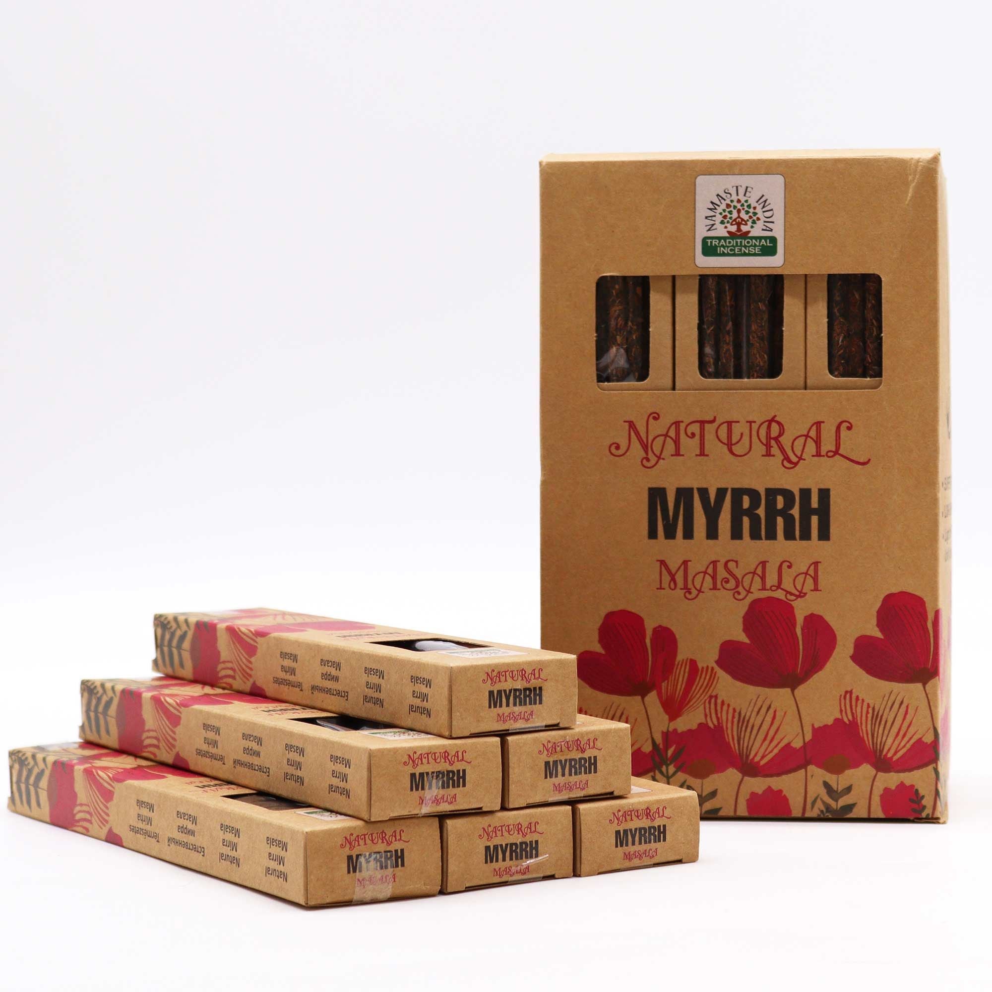 Natural Botanical Masala Incense Sticks with Myrrh Aroma Bliss