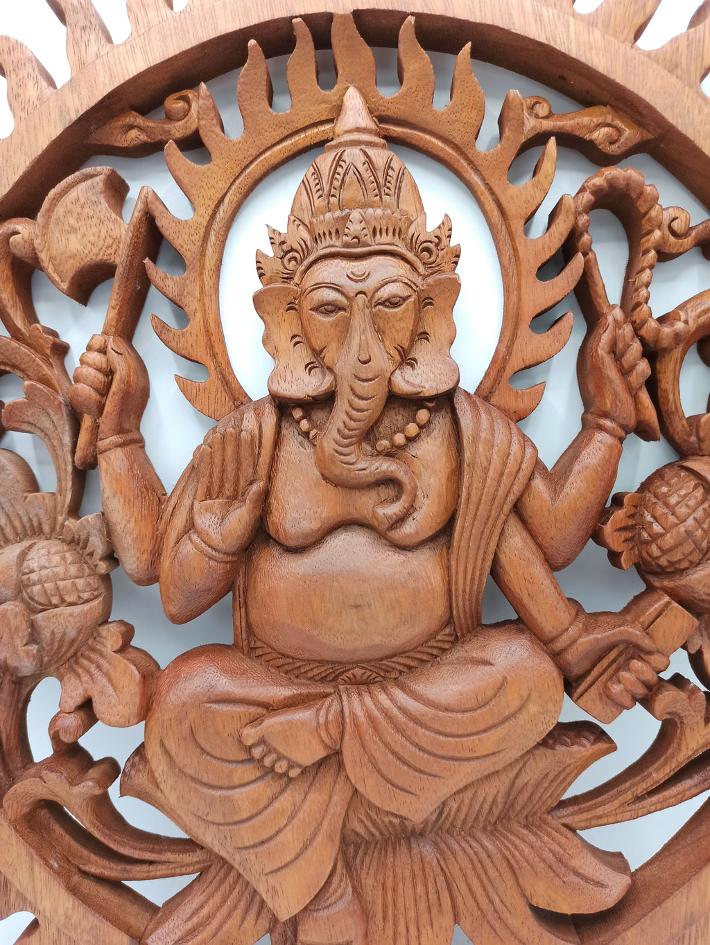 Ganesh Panel 40cm Decorative Wooden Art for Home Decor Display