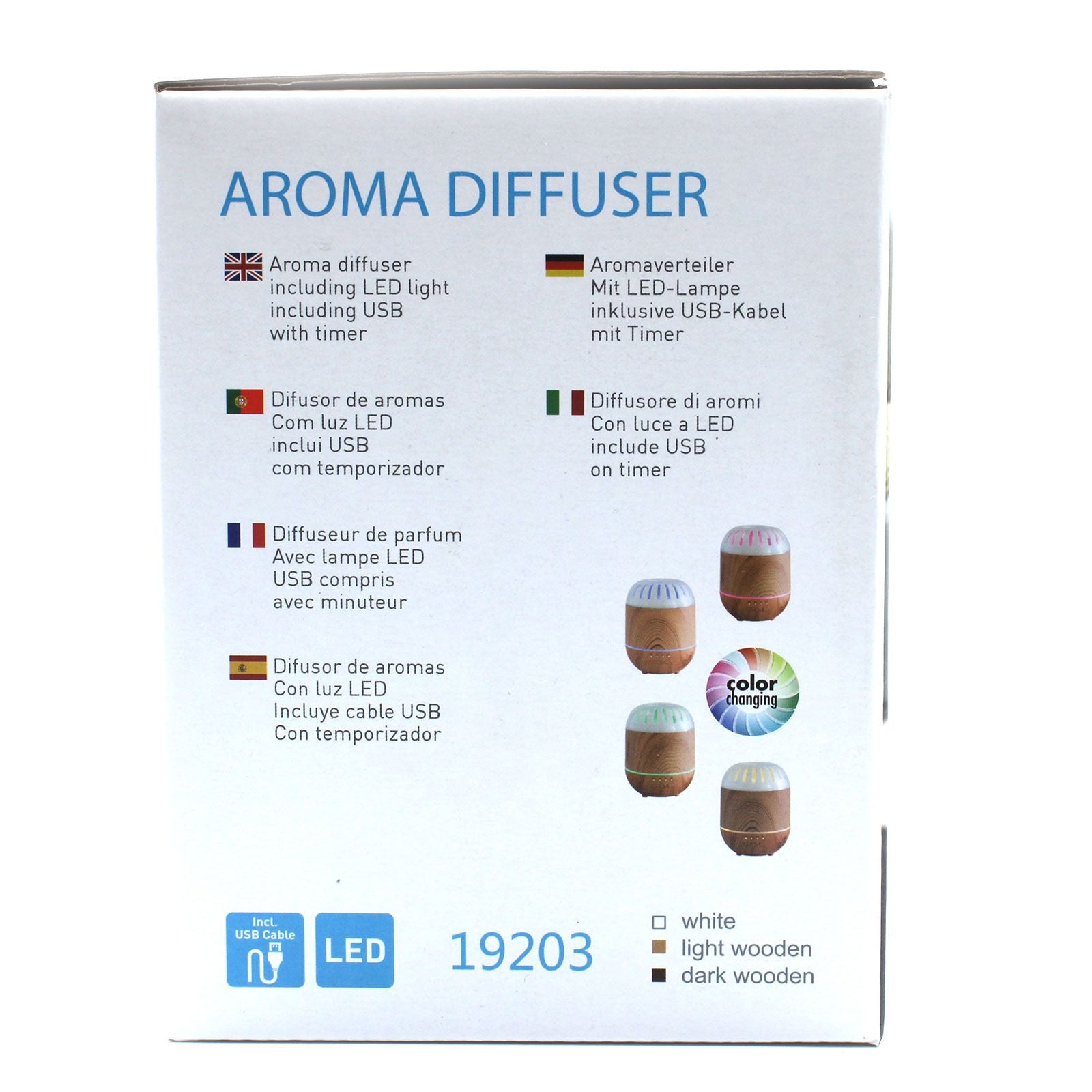 Palermo Atomiser USB Aroma Diffuser with Colour Change Timer