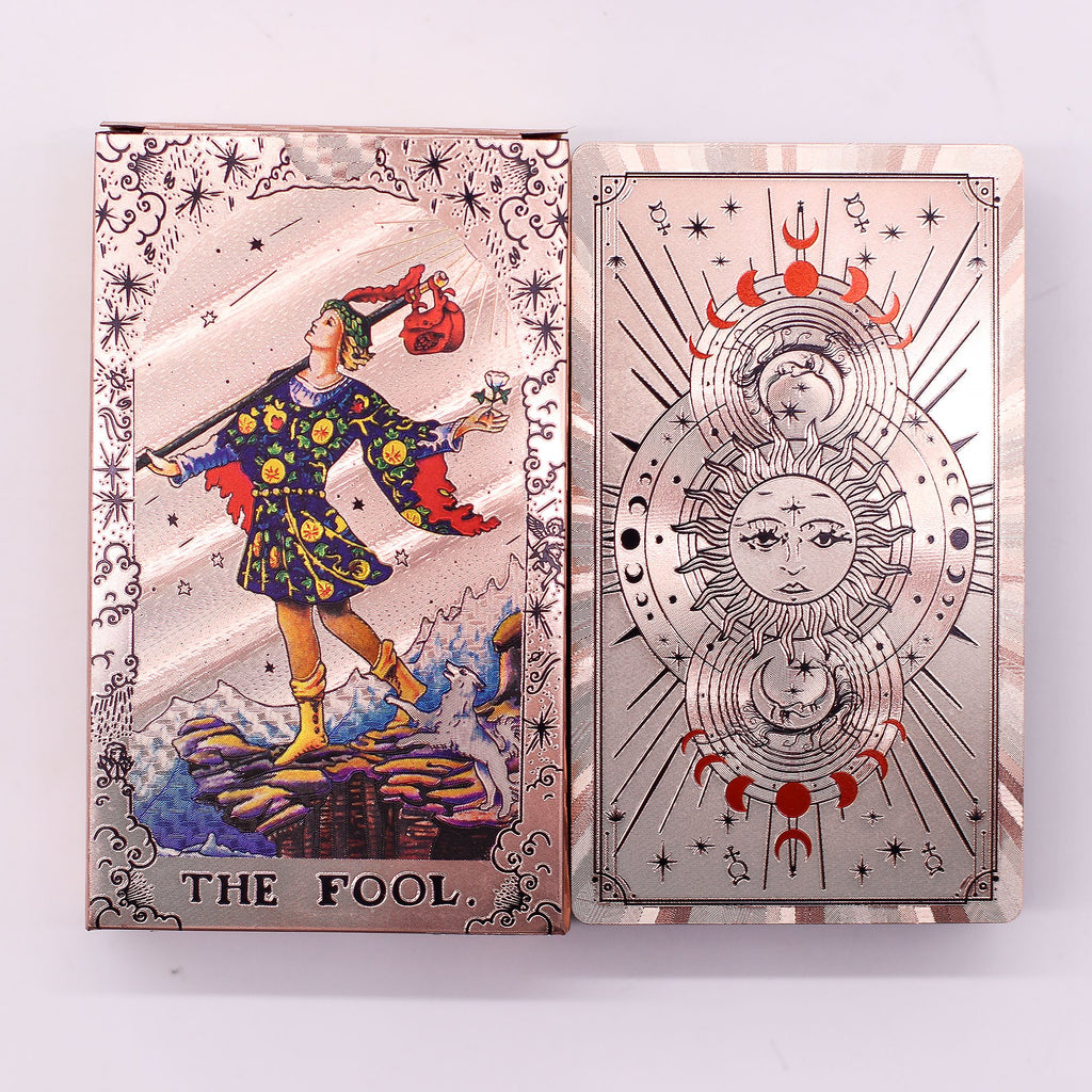 Rose Gold Foil Tarot Card Set with Moon Phase Booklet Included