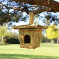 Small Square Seagrass Bird Box 18x13cm for Charming Garden Decor