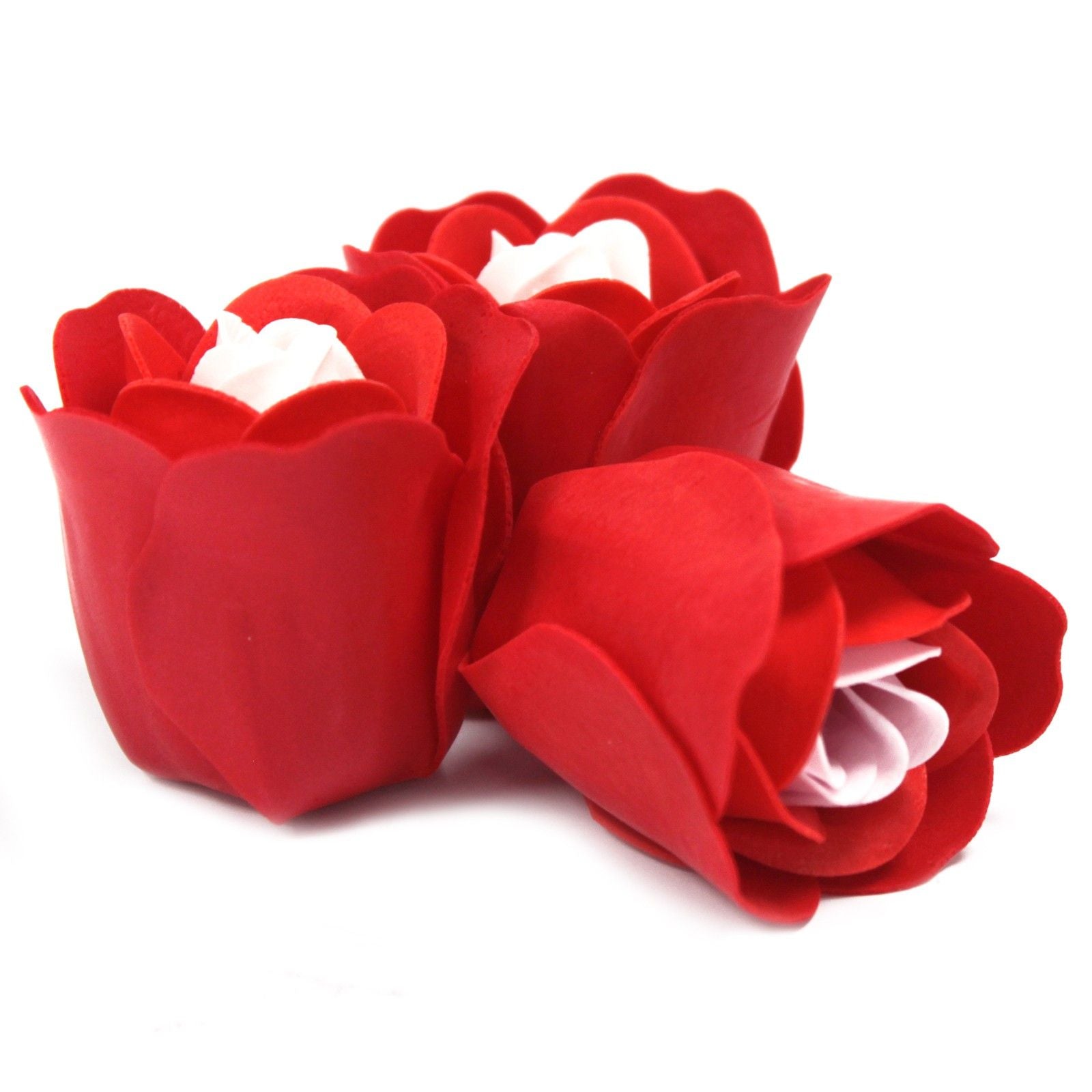 Set of 3 Soap Flower Heart Box with Red Roses for Gifting