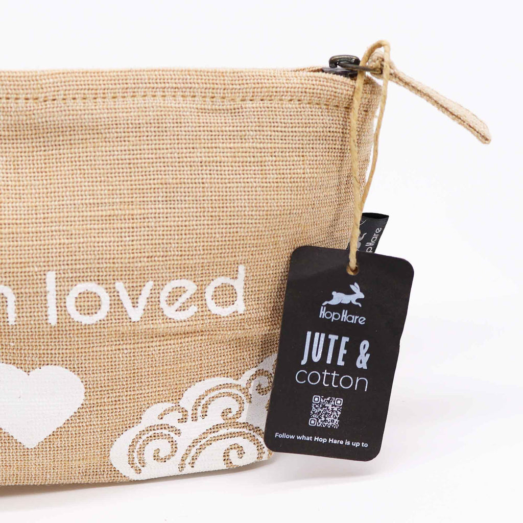 Hop Hare Pouch I am Loved for Eco Friendly Gift Giving
