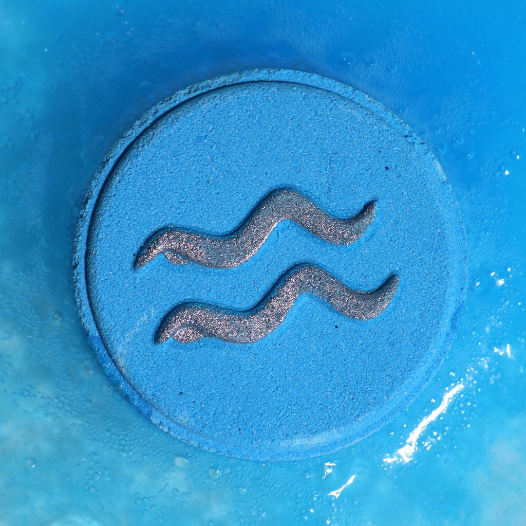 Zodiac Bath Fizzers with Horoscope Aquarius for Relaxing Soaks