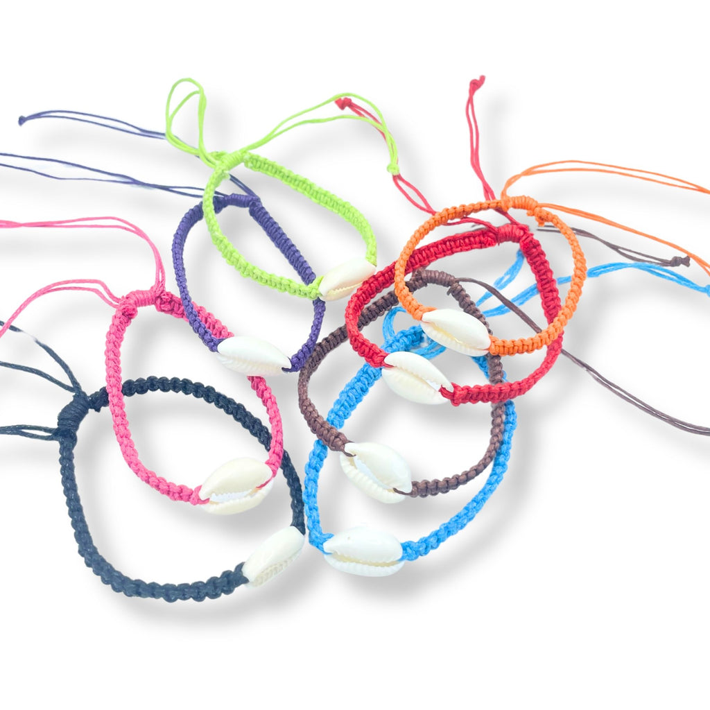 Handmade Friendship Bracelets with Cowrie Chums Shell Design
