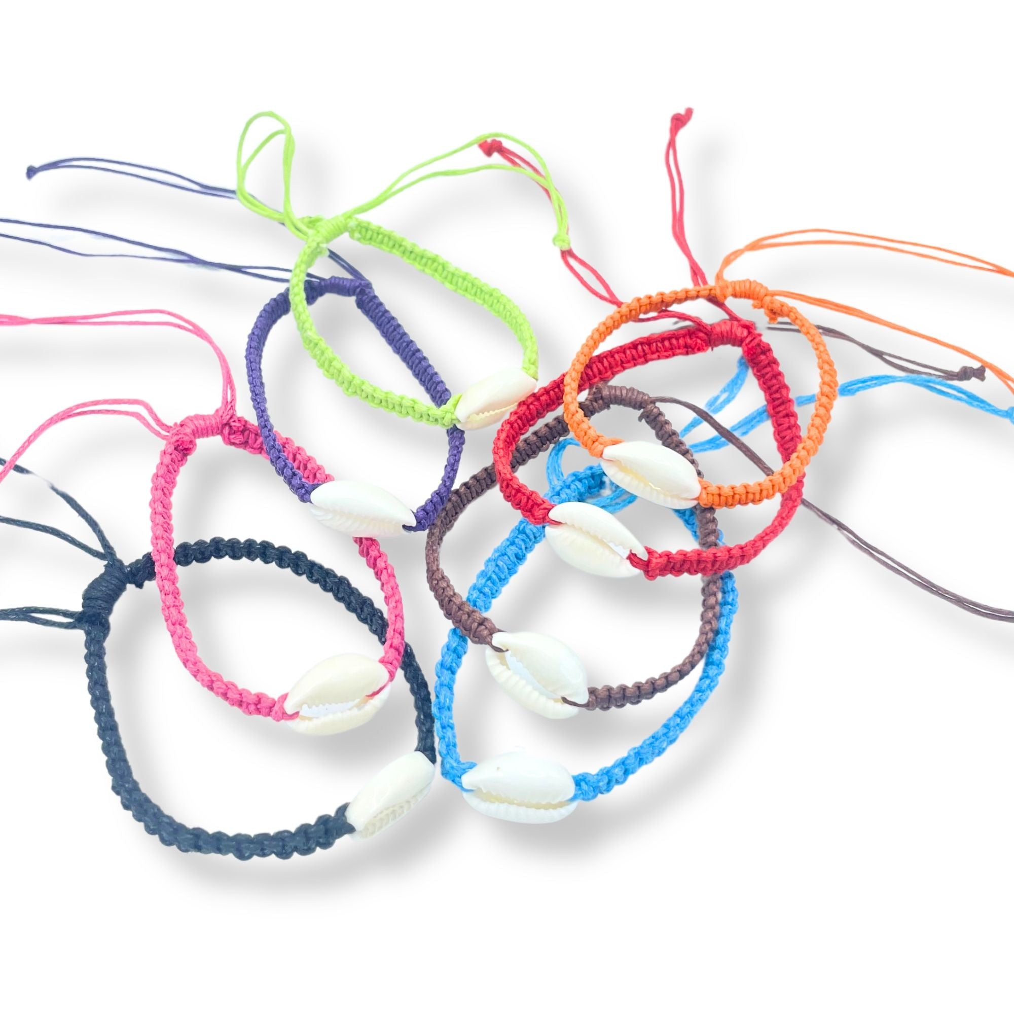Handmade Friendship Bracelets with Cowrie Chums Shell Design