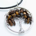 Tree of Life Pendant in Tiger Eye with Intricate Design Detail