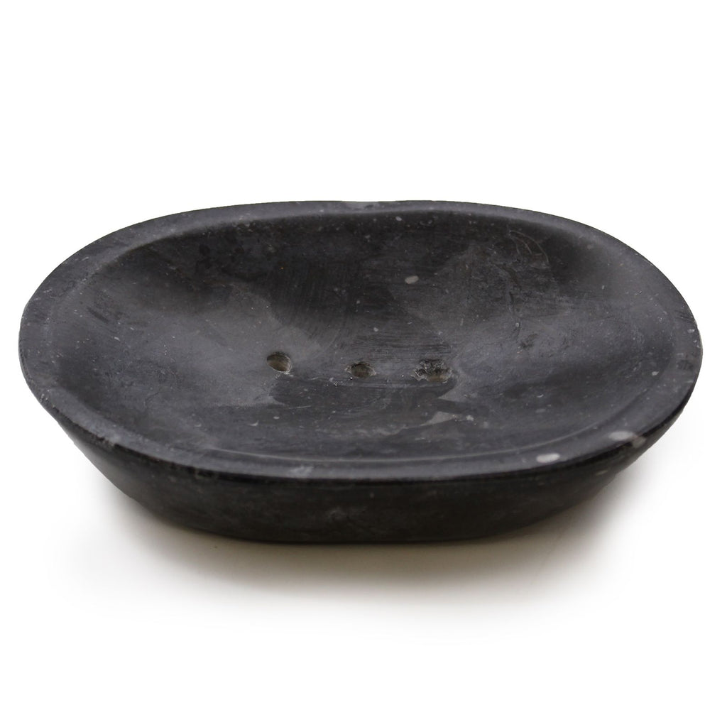 Classic Oval Black Marble Soap Dish for Stylish Bathroom Decor