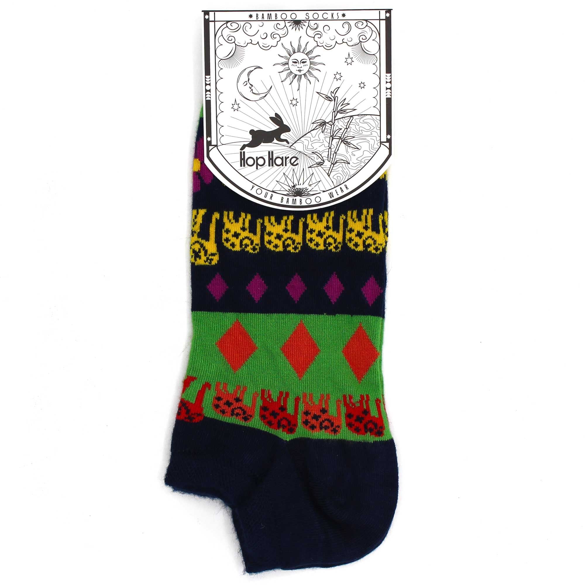 S/M Hop Hare Bamboo Socks Low Lucky Elephant Design for Comfort