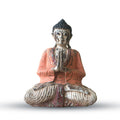 Vintage Orange Hand Carved Buddha Statue 30cm for Home Decor