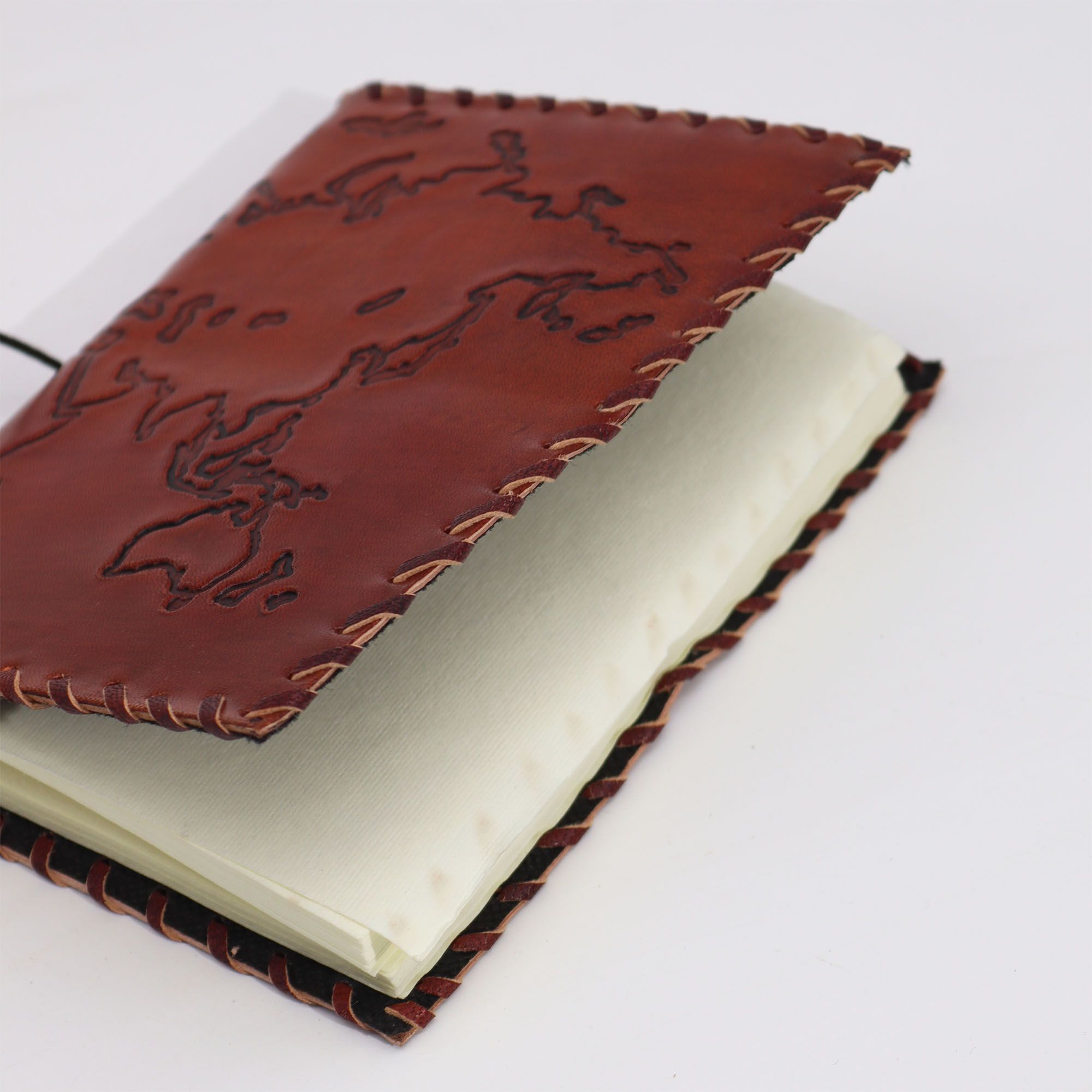 Light Tan Travel Journal with Wrap for Documenting Adventures