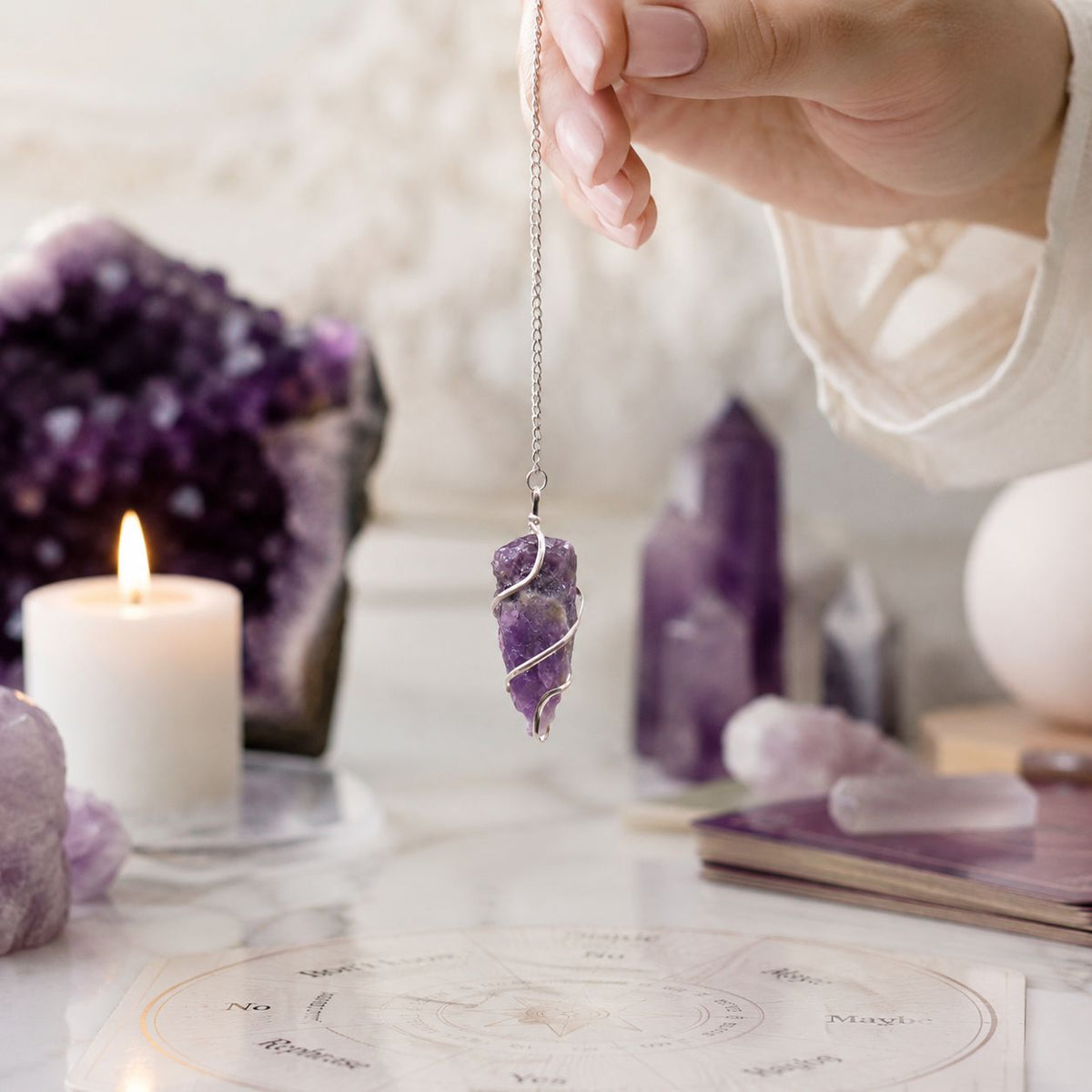 Raw Gemstone Pendulum - Amethyst