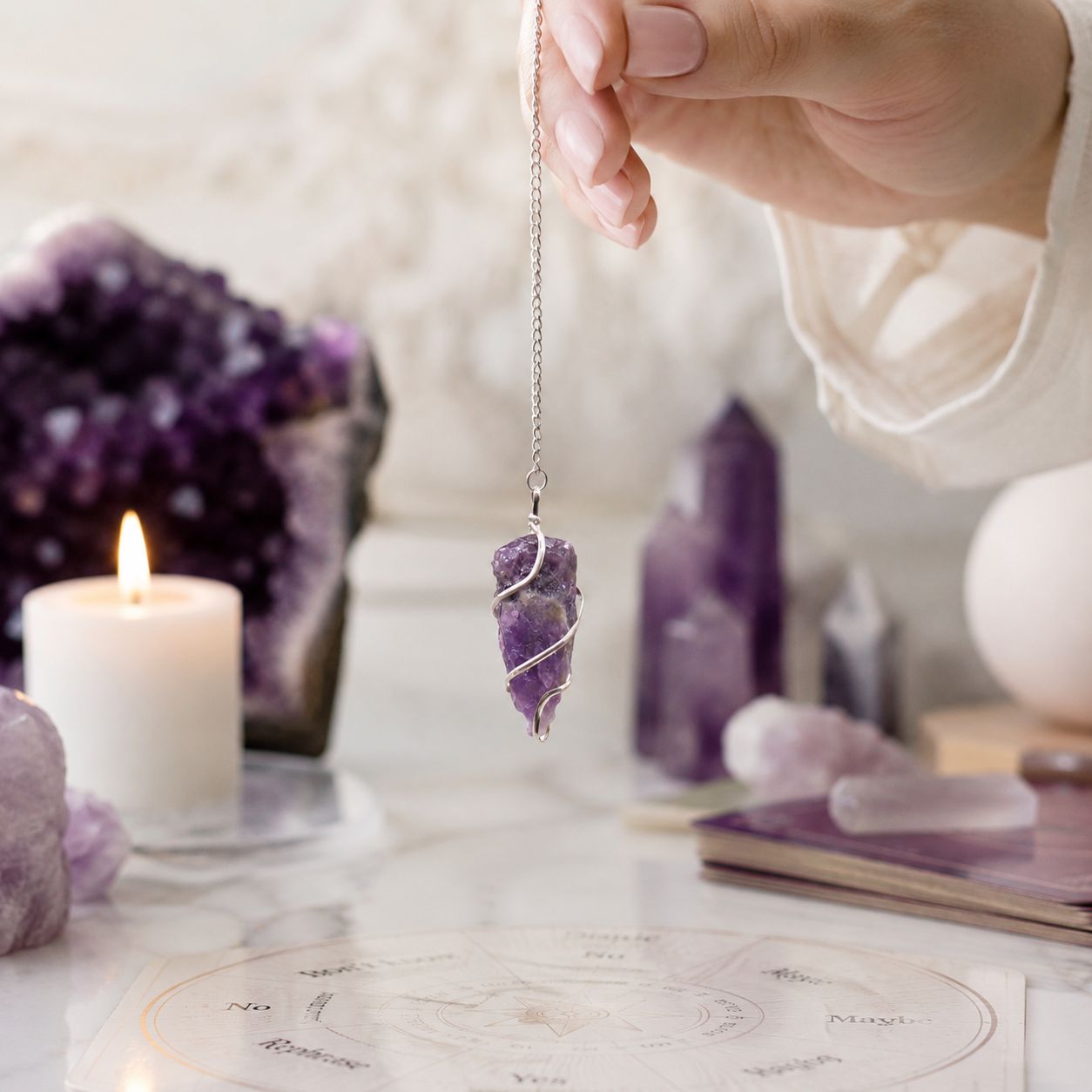 Raw Gemstone Pendulum - Amethyst
