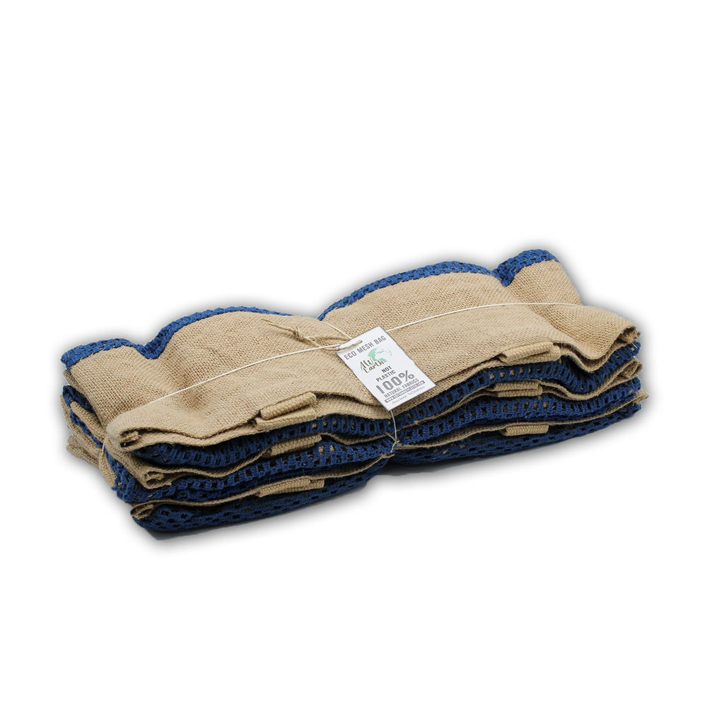 Pure Soft Jute and Cotton Mesh Bag in Denim for Daily Use