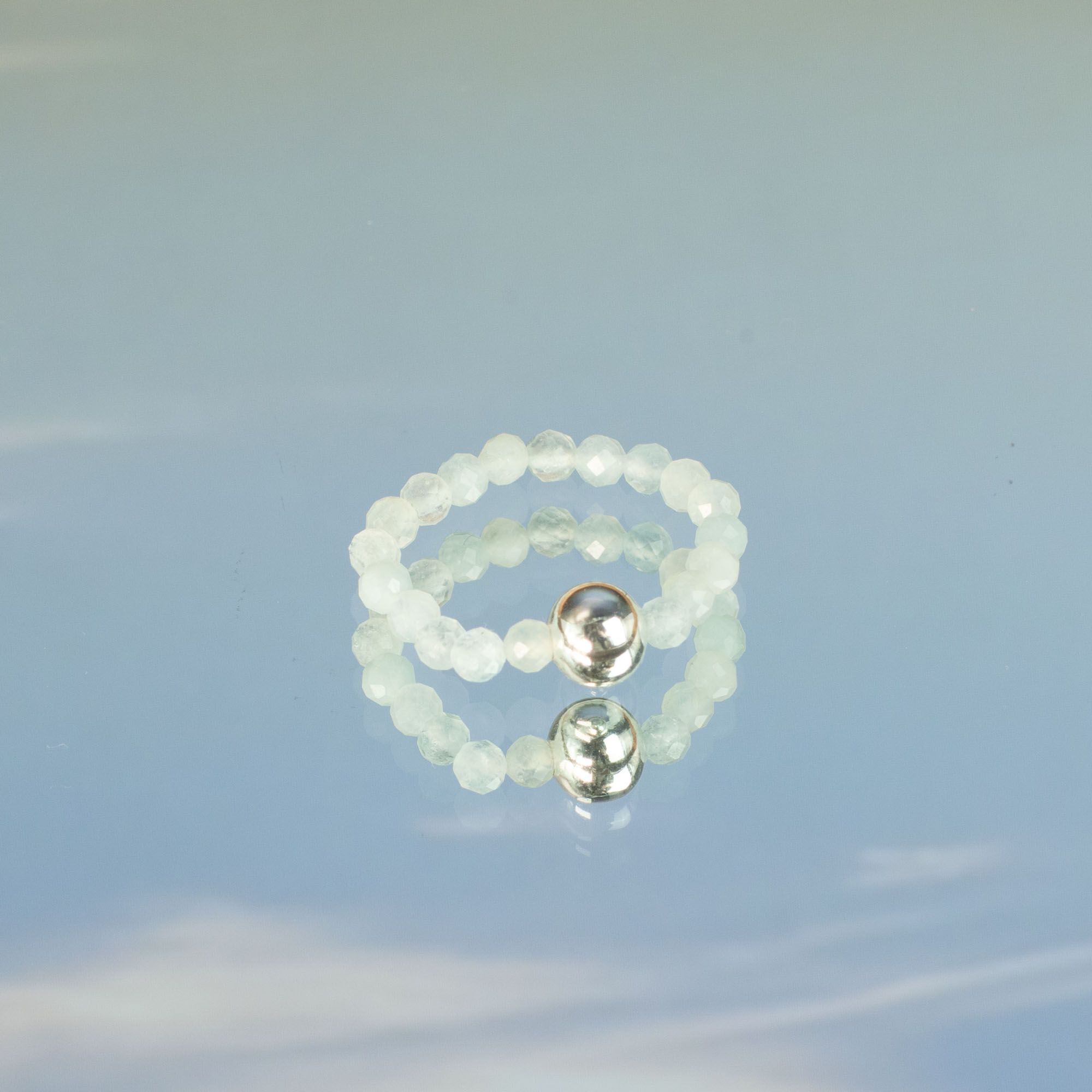 Nymph Spirit Gemstone Ring Set Sea Sunset for Versatile Styling