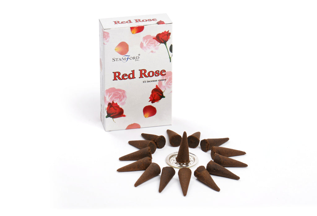 Red Rose Incense Cones for Home Fragrance and Relaxation