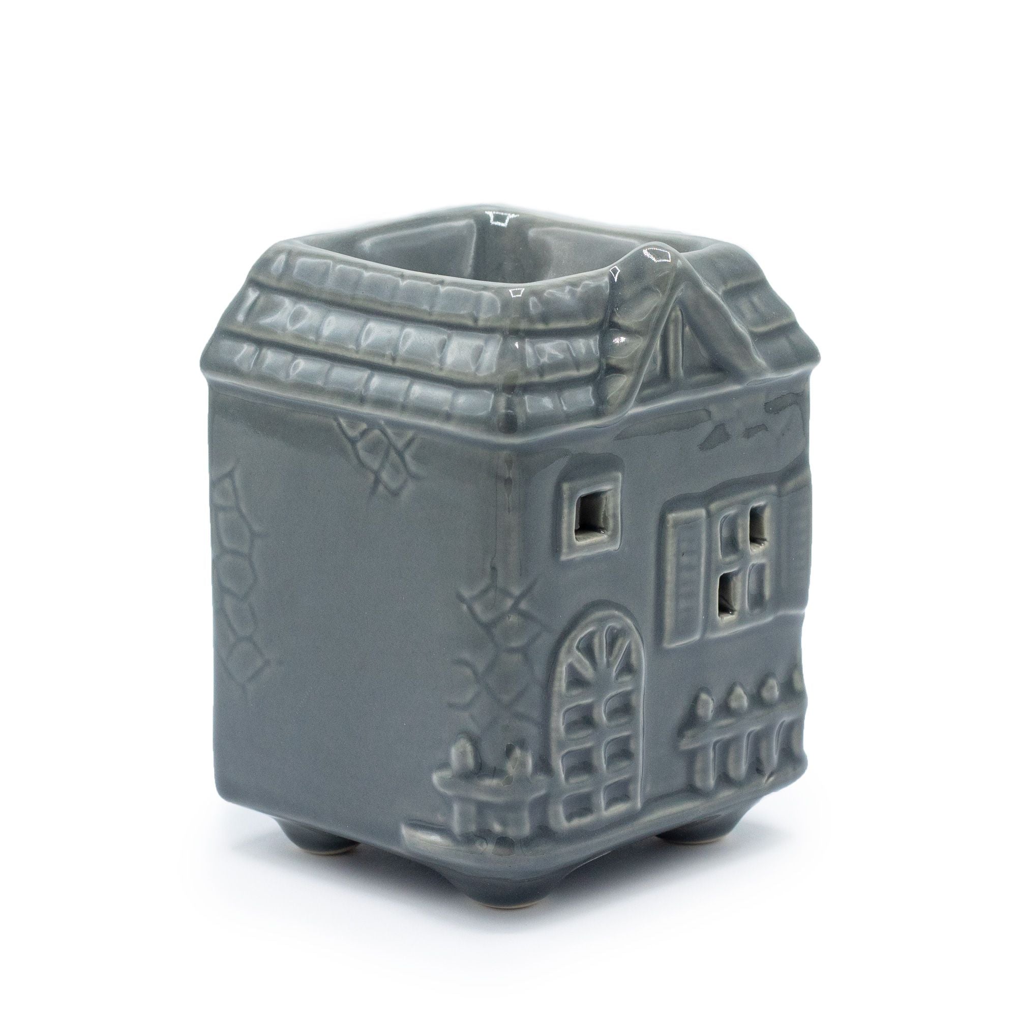 Townhouse Grey Oil Burner in Elegant Ceramic for Home Fragrance