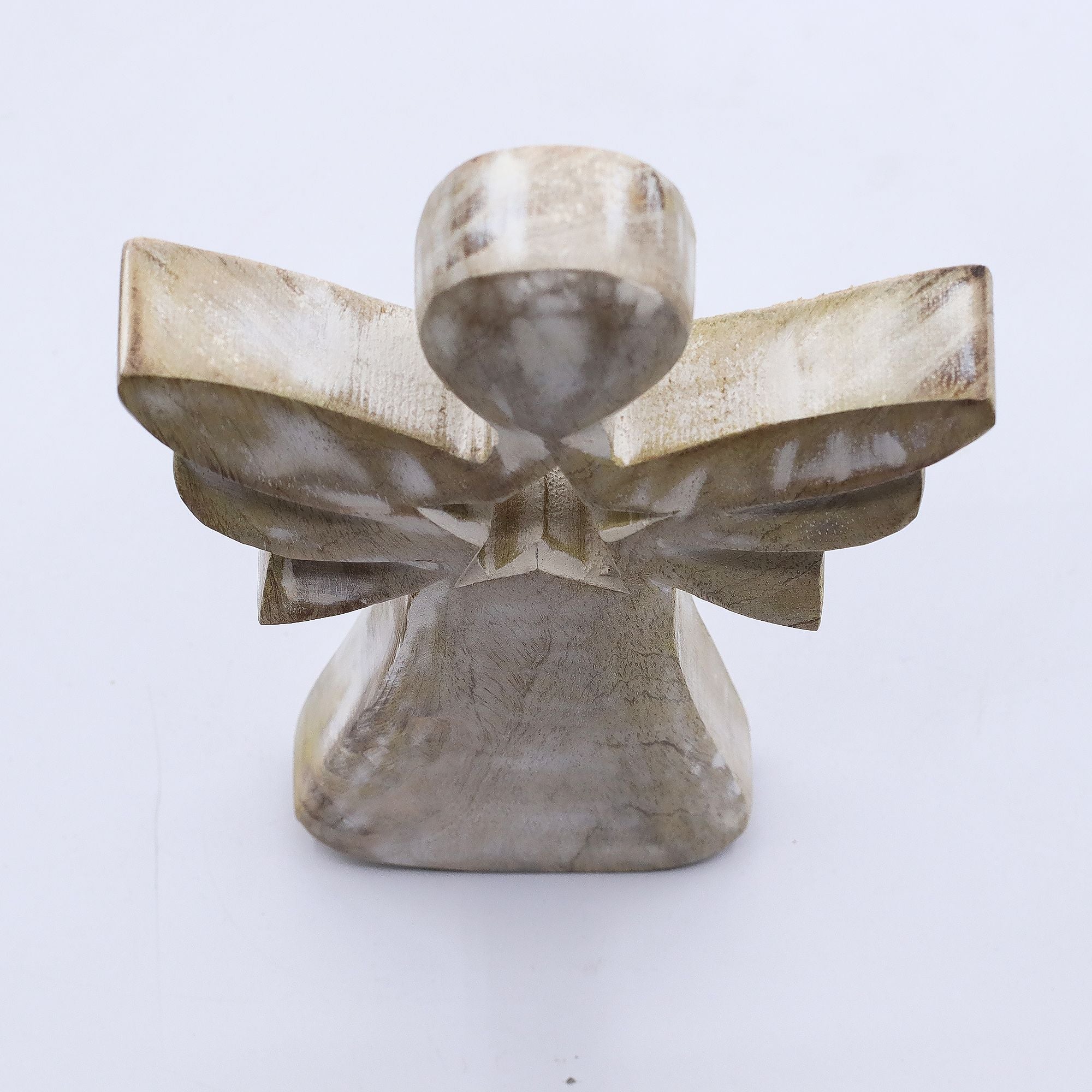 Mango Wood Angel Whitewash with Star Cut Out for Home Decor