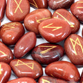 Runes Stone Set in Pouch Red Jasper for Mystical Insights