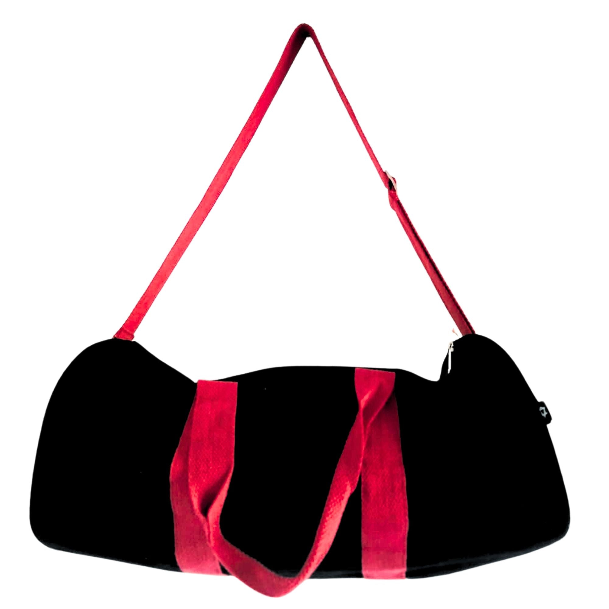 Don't Quit Gym Bag in Black with Cherry Pink Handle