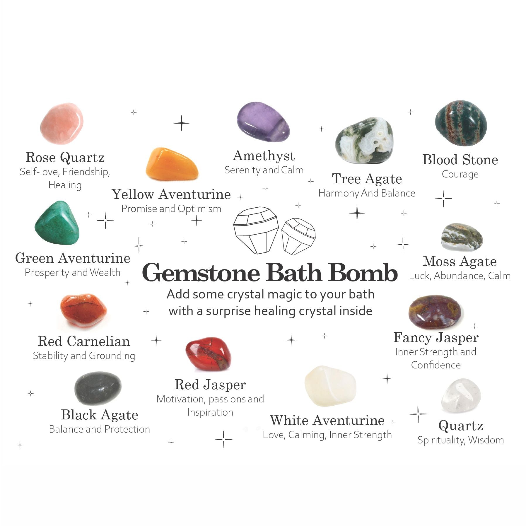 Gemstone Bath Bomb with Mistress Fragrance and Hidden Gemstone