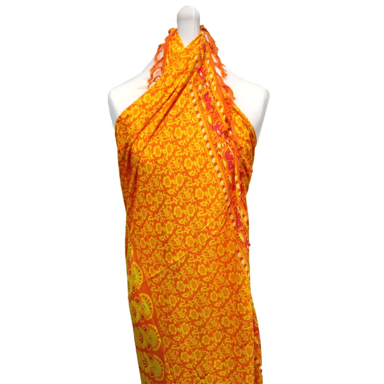 Lime Orange Mandala Sarongs for Stylish Beachwear and Fashion