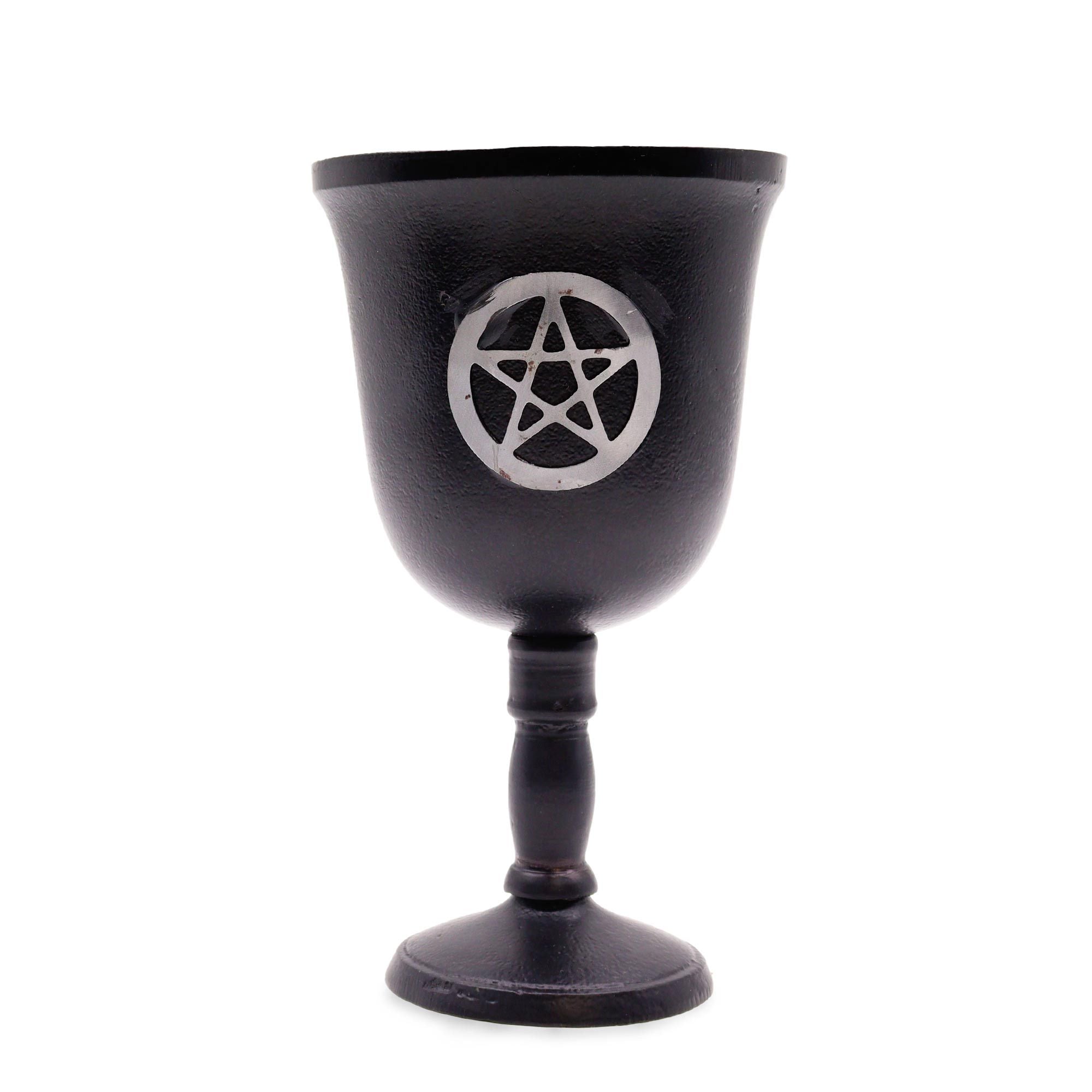Iron Ritual Goblet with Pentagon Design for Spiritual Practices