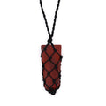 Laced Gemstone Flat Point Pendant with Stunning Red Jasper