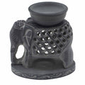 Soapstone Oil Burner 10.5cm with Elegant Standing Elephant Design
