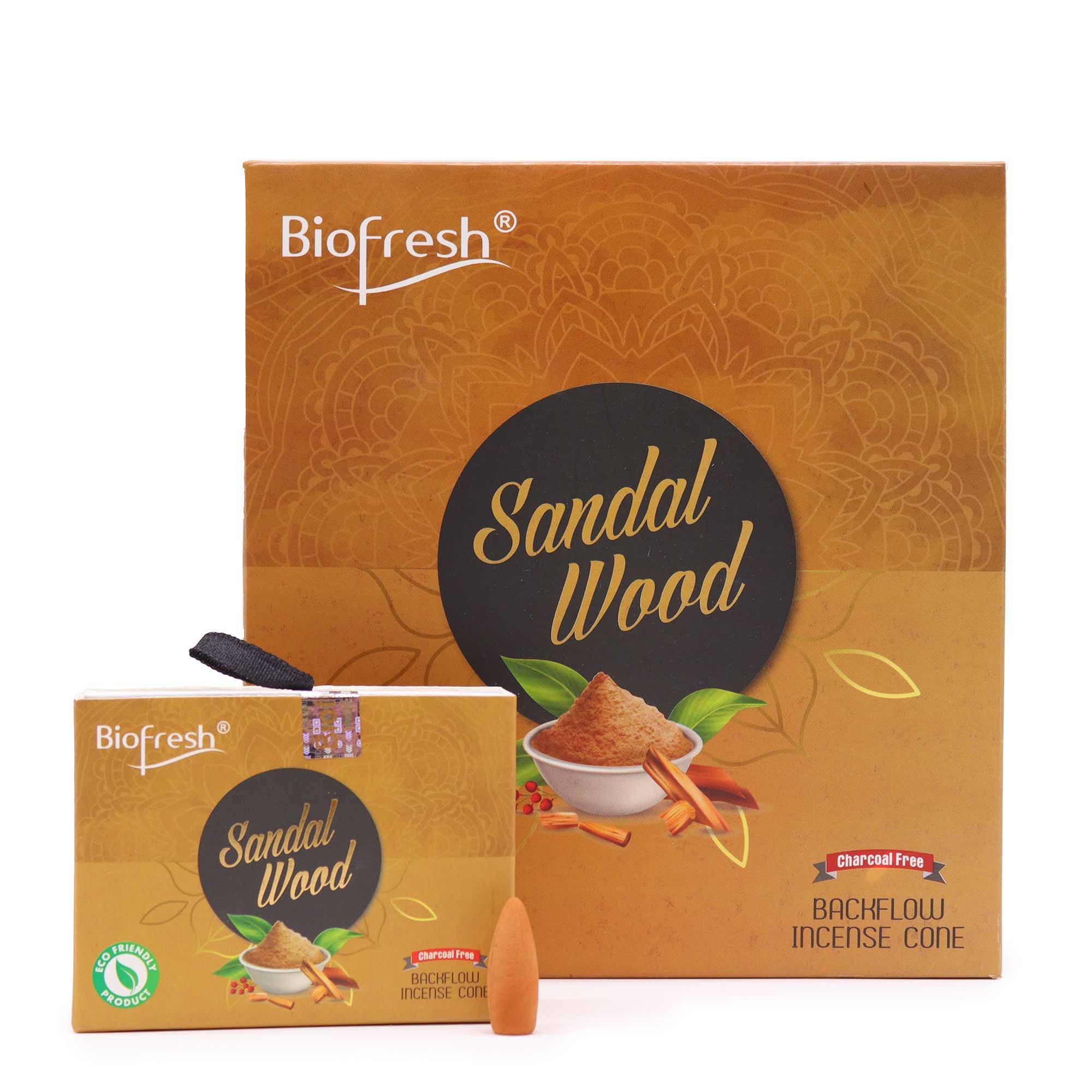 Biofresh Backflow Incense Cones Sandalwood for Calming Spaces