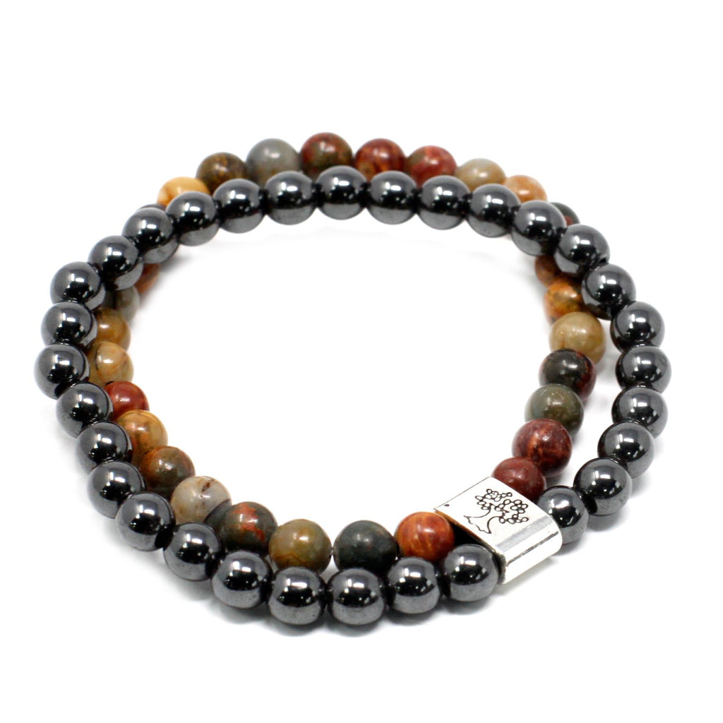 Magnetic Gemstone Bracelet Picasso Jasper for Versatile Style