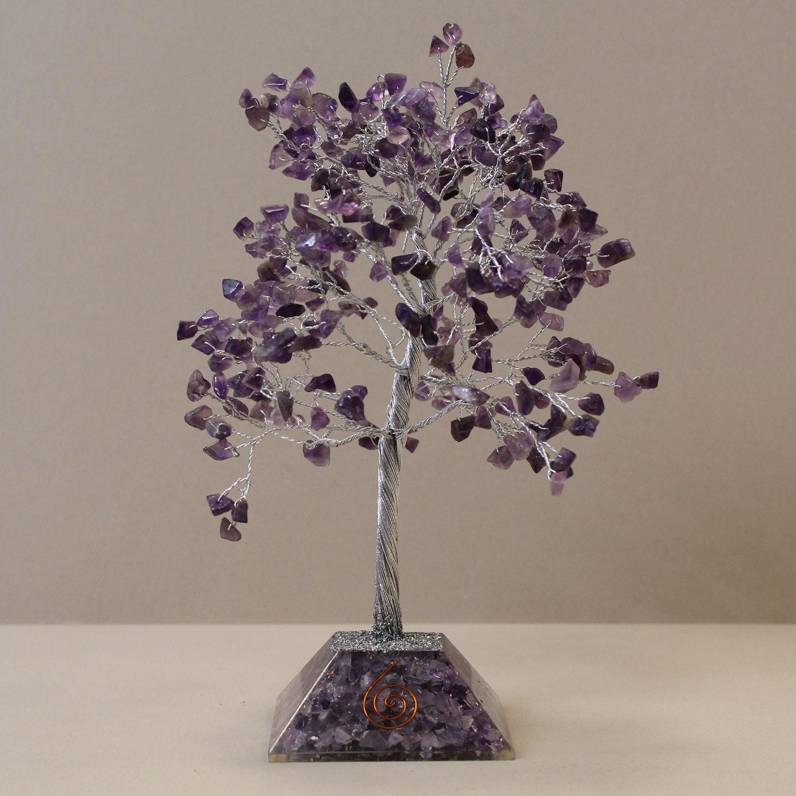Gemstone Tree with Orgonite Base Featuring 320 Amethyst Stones