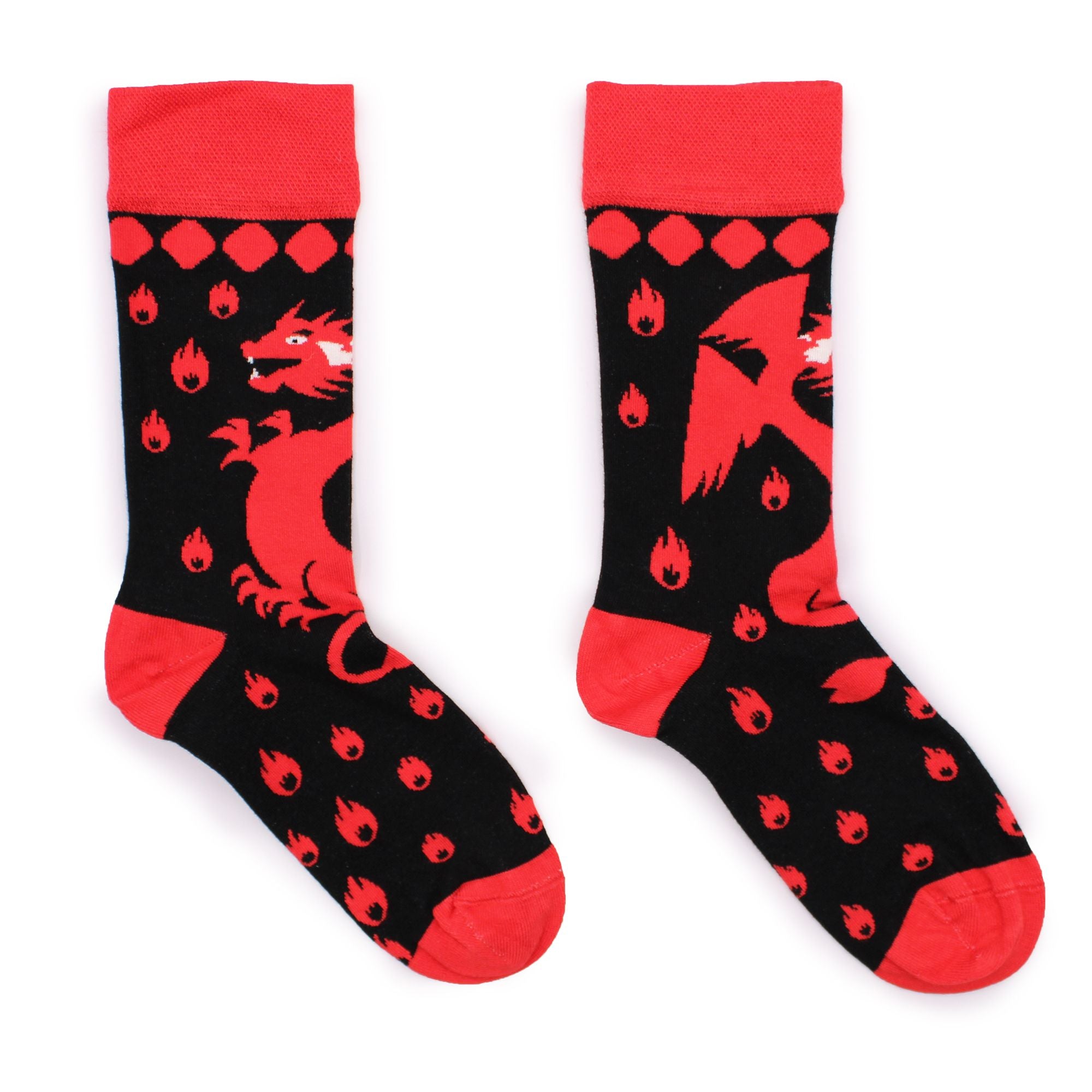 Hop Hare Bamboo Socks S/M Red with Unique Dragon Design for Comfort
