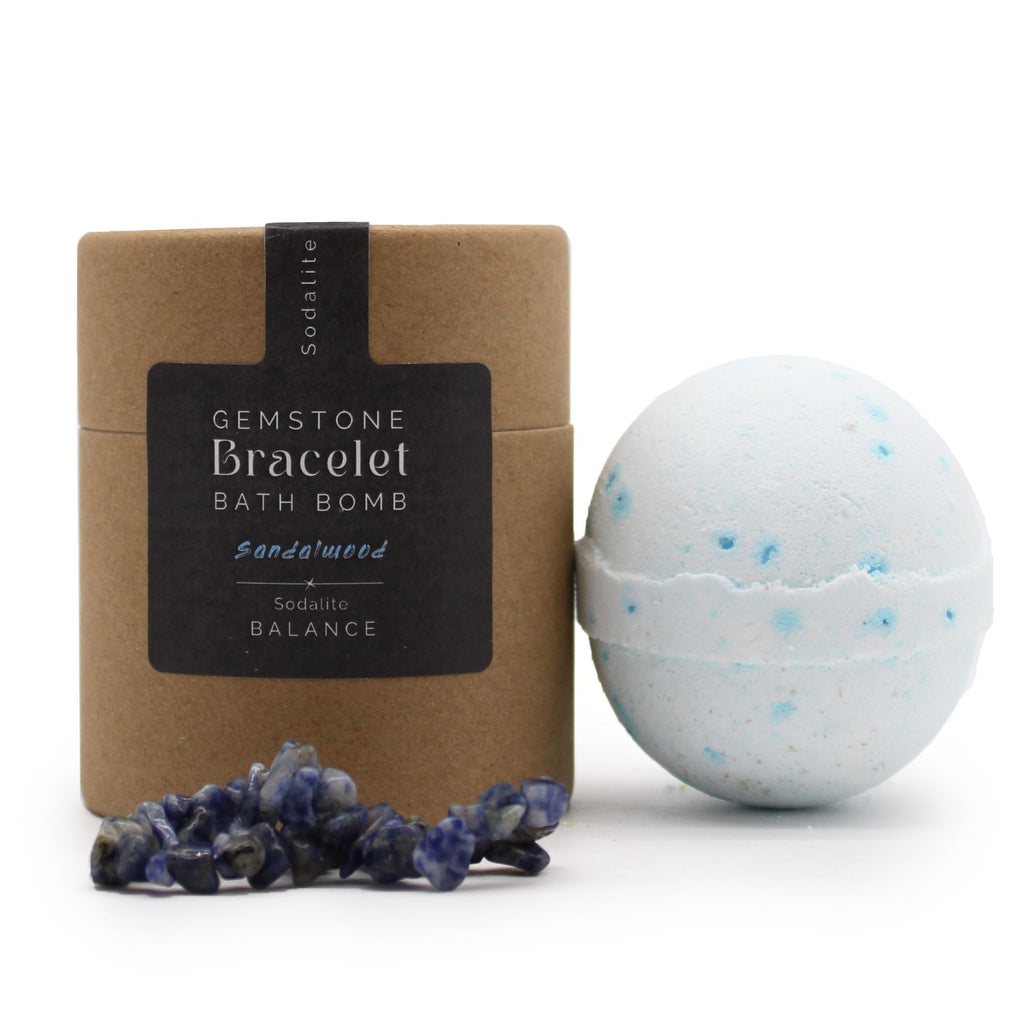 Sodalite Gem Bracelet Bath Bomb with Sandalwood Fragrance