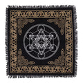 Esoteric Fringed Altar Cloth Featuring a Detailed Chakra Chart