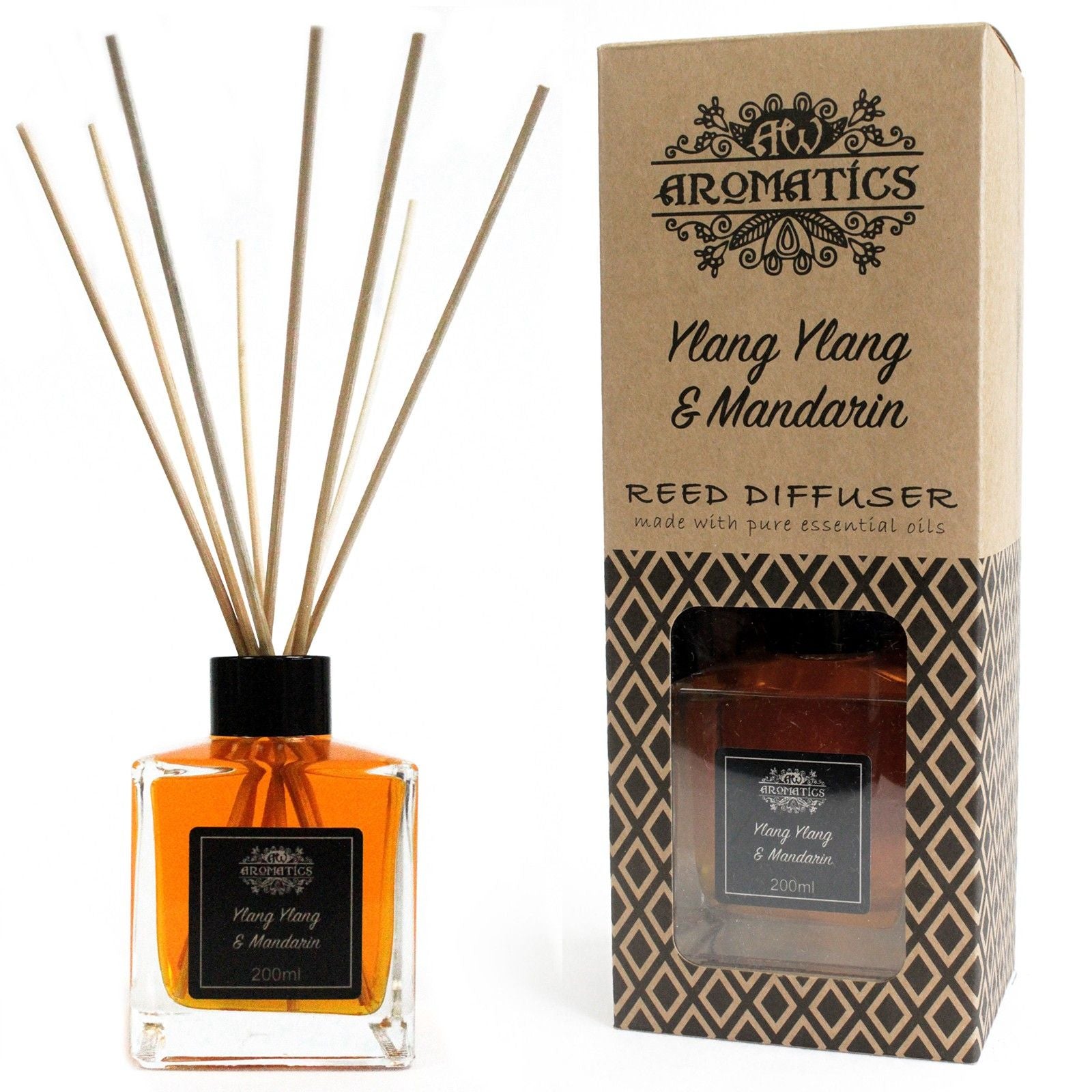 200ml Ylang Ylang and Mandarin Essential Oil Reed Diffuser