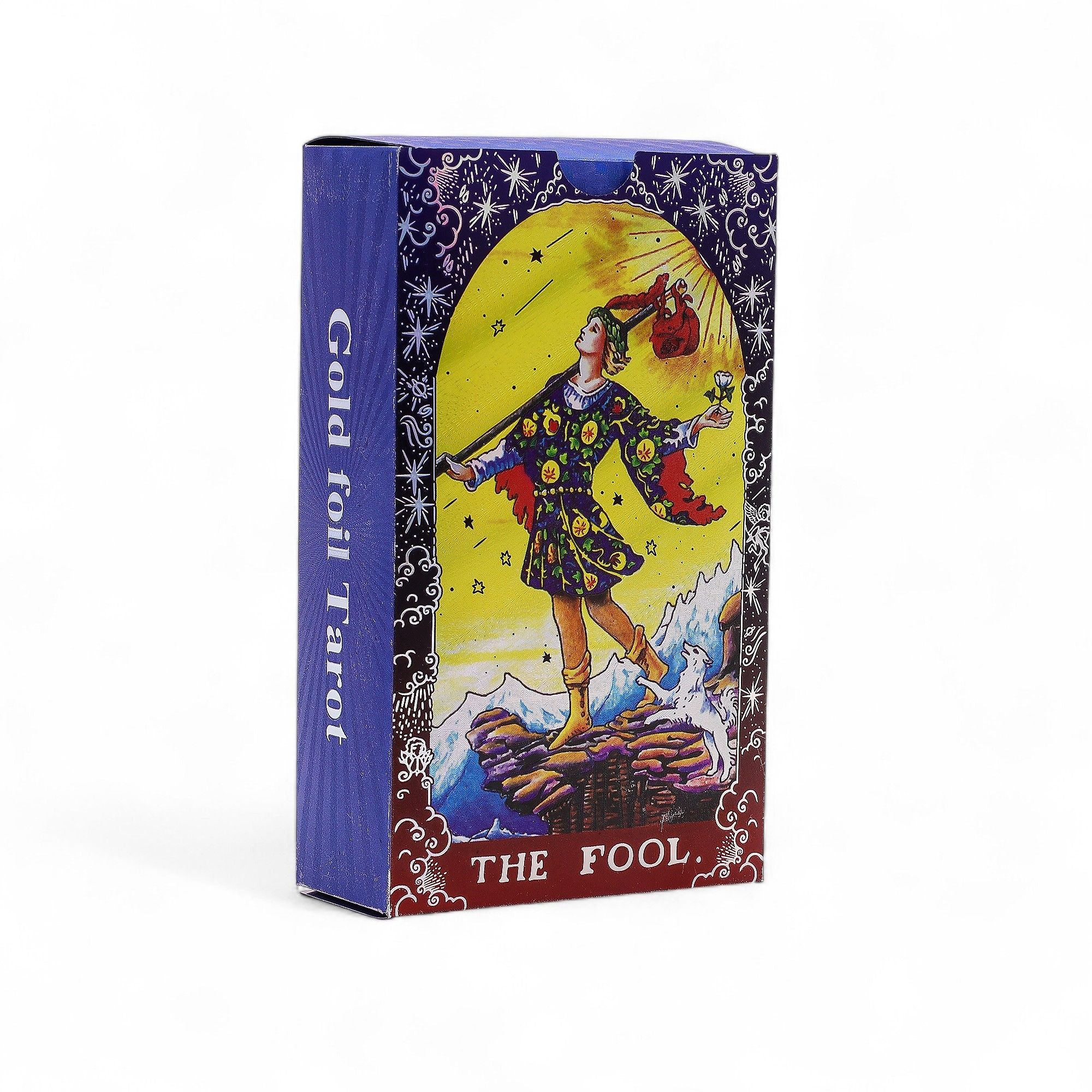 Blue Foil Tarot Card Set with Mandala Design and Booklet Included