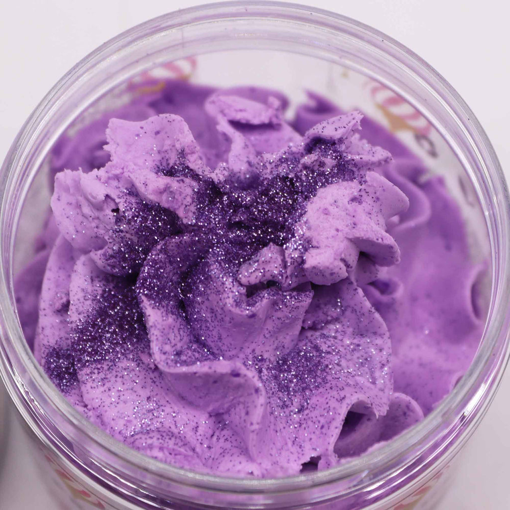 Frosted Sugar Plum Whipped Soap 120g with Glittering Finish