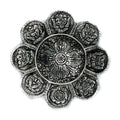 Polished Aluminium Tibetan Symbols Incense Holder for Home Decor