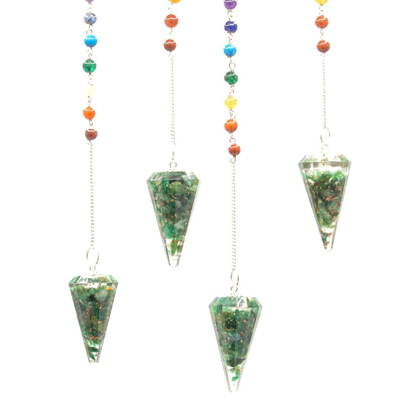 Orgonite Power Chakra Pendulum with Green Aventurine Stone