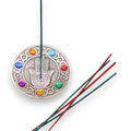 Seven Chakra Hamsa Incense Holder with Vibrant Chakra Design