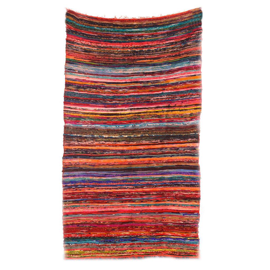 152 x 90cm Luxury Orange Rag Rug for Vibrant Home Decor