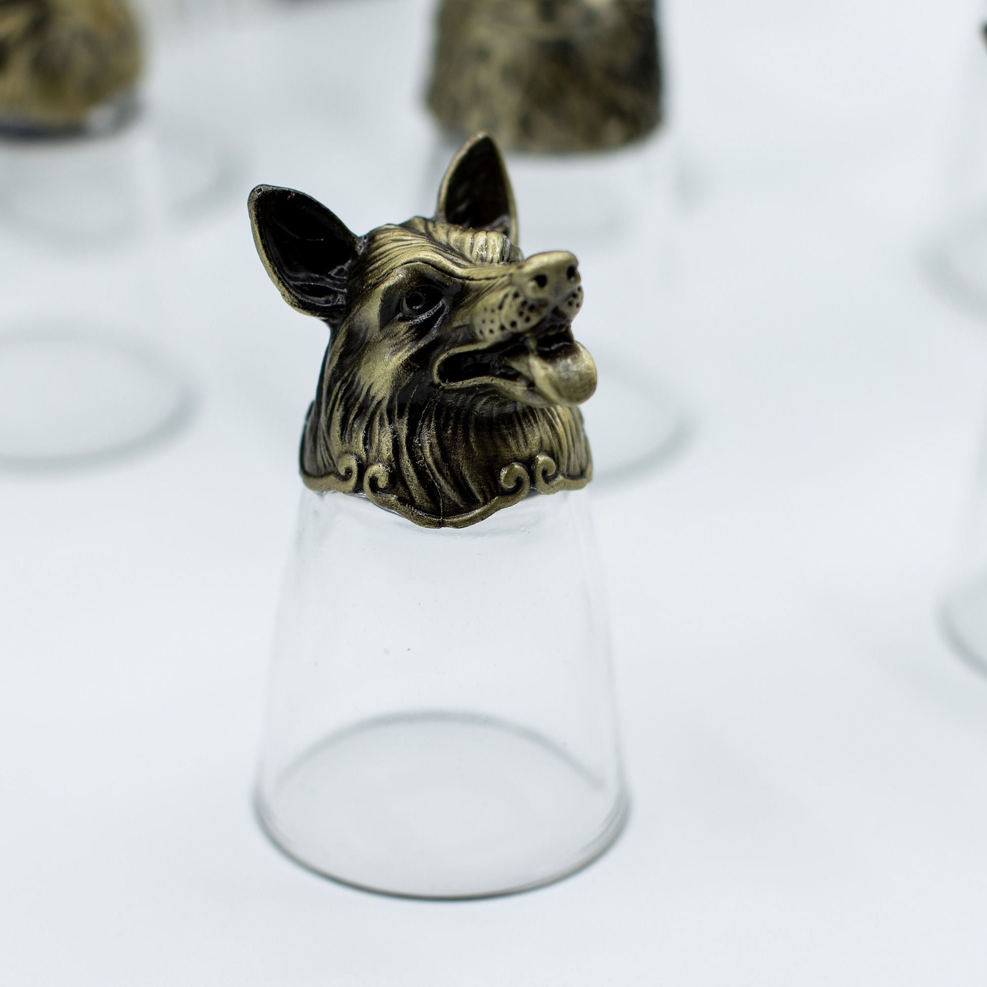 Gift Set of 12 Bottom Up Shot Glasses with Mystical Creatures