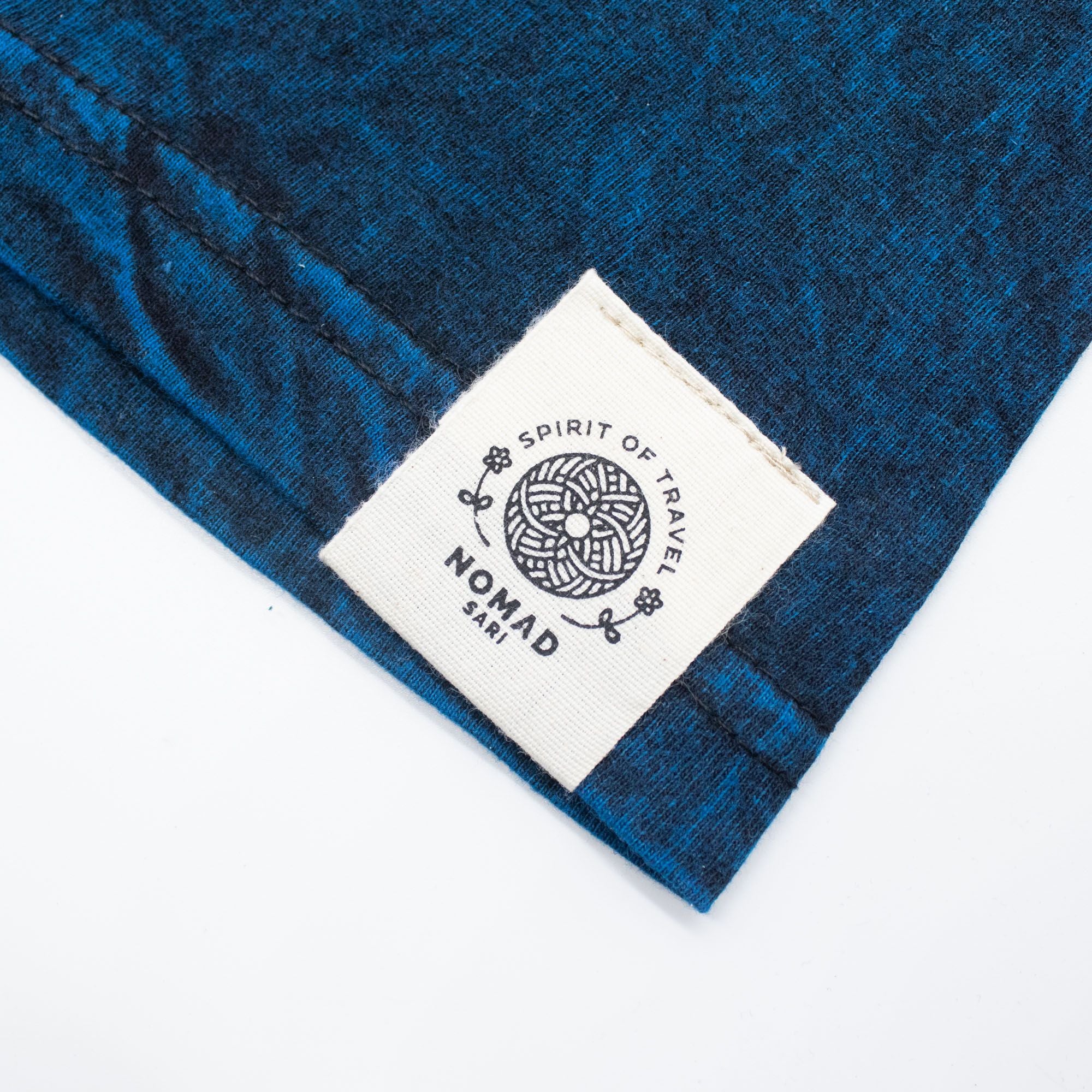 Nomad Sari Stonewashed Cotton T Shirt Stay Wild Moon Child Blue